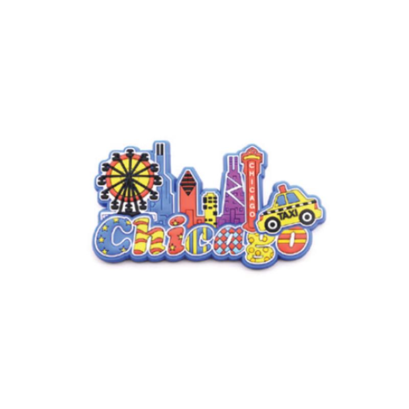 Colorful Chicago Skyline Magnet